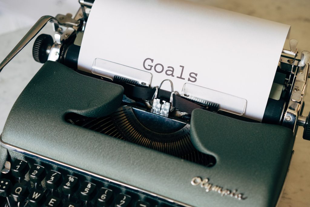 Goal Setting Tips Typewriter