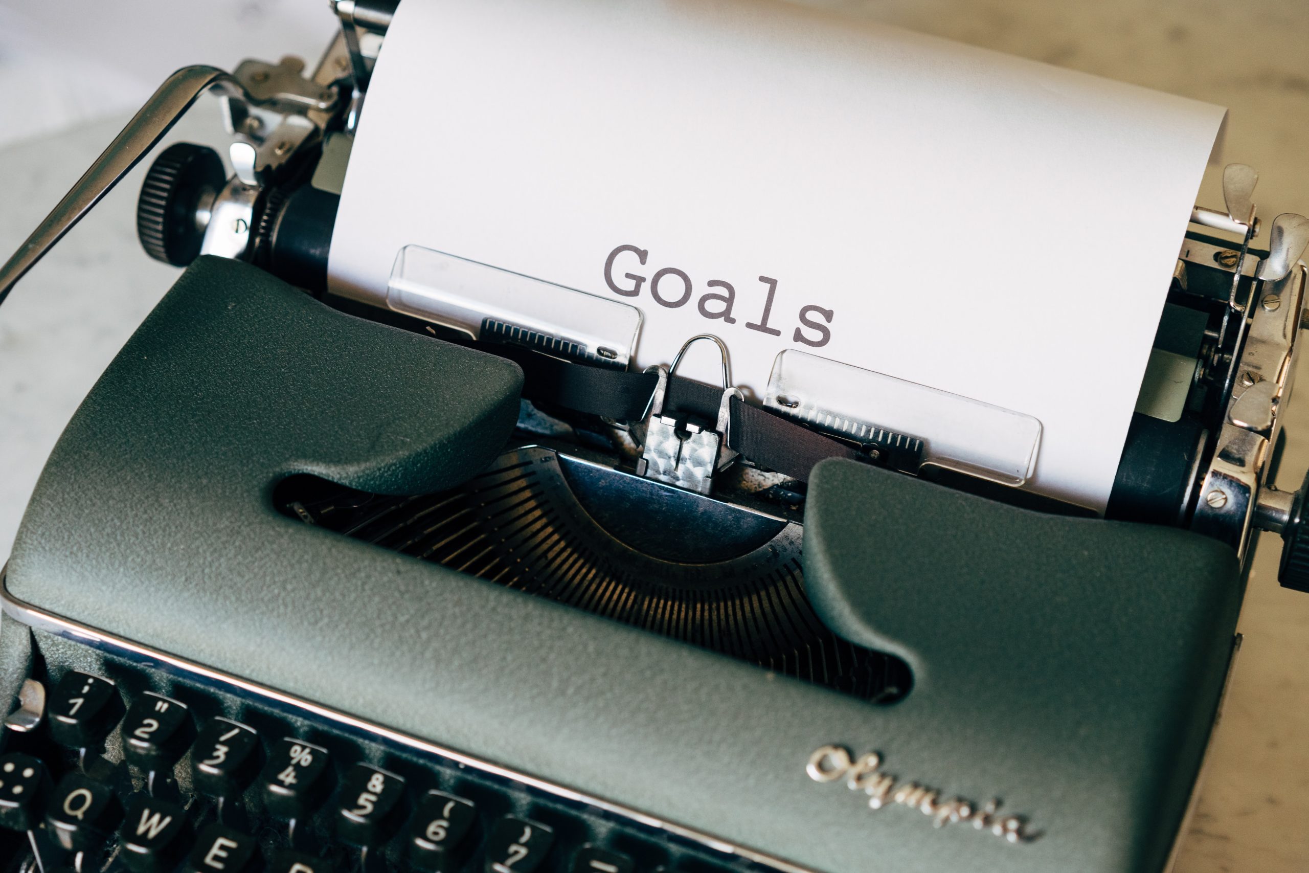 Goal Setting Tips Typewriter