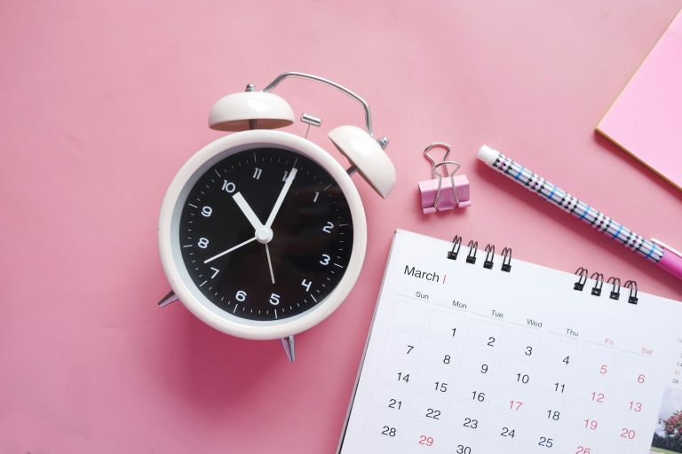 Clock and calendar. Promote yourself at work at the right time.